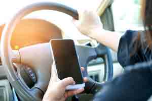 Distracted drivers often are using their phone
